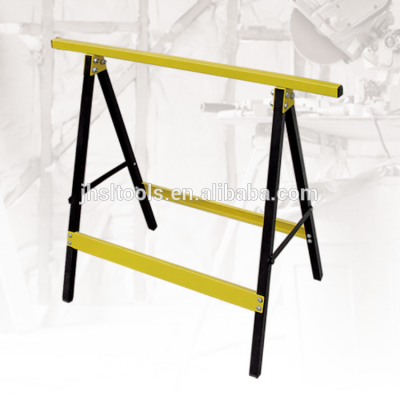 Folding Saw Horse Trestle Non Slip Steel Stand Carpenter Builder Heavy Duty Yellow And black