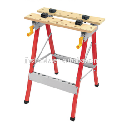 2 MDF Board Portable Folding Workbench Steel Woodworking Saw Horse