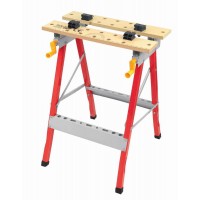 Adjustable wooden folding mechanics work bench for wood working