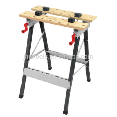 Multipurpose Industrial Workbench MDF Board Metal Tool Stand Saw Horse Vise Portable 220LB